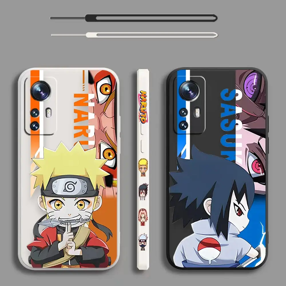 

For Xiaomi Mi 12T 12 11 11T 10 10T 10S 9SE 9 CC9 8SE 8 Lite Pro Ultra 5G Japan Cartoon U-Uzumaki N-Naruto U-Uchiha S-Sasuke Case