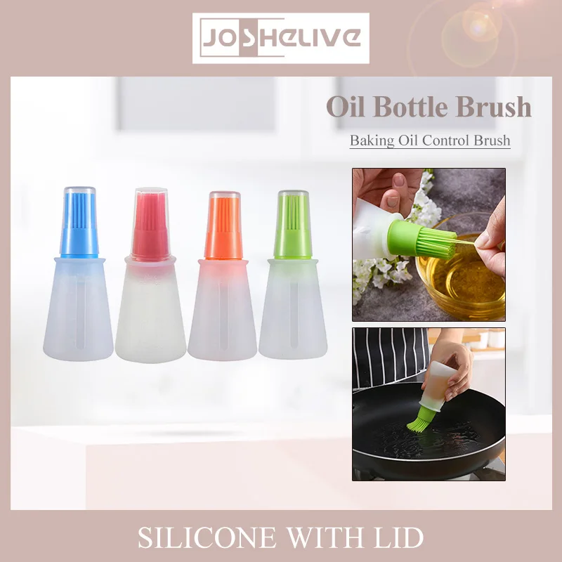 

Baking Oil Brush Silicone Oil Bottle With Cap Barbecue Brush With Scale Sauce Butter Brush Kitchen Cooking Accessory For Tools