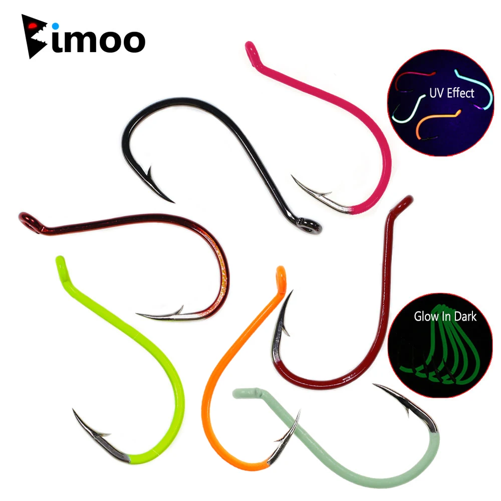 

Bimoo #10~ #10/0 Luminous UV Offset Octopus Beak Hook High Carbon Steel Bait Hook Freshwater & Saltwater Resistance Fish Hook
