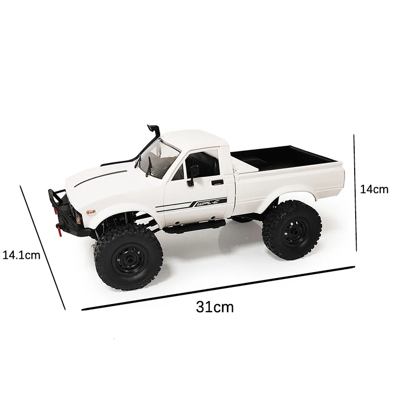 WPL C24-1 Full Scale RC Car 1:16 2.4G 4WD Rock Crawler Electric Buggy Climbing Truck LED Light On-road 1/16 For Kids Gifts Toys images - 6