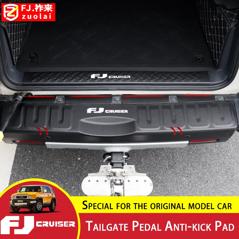 

For Toyota FJ Cruiser Tailgate Sill Anti-kick Pad Threshold Sticker Trunk Welcome Pedal Protection Leather Sticker Interior