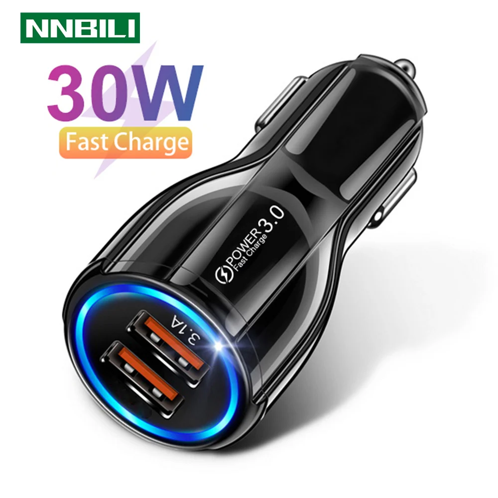Автомобильное зарядное устройство 3 1 А двойной USB PD QC led кабель для быстрой