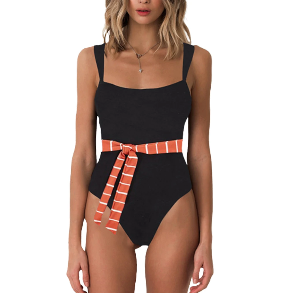 

Женский монокини с лямкой на шее FS, черный однотонный монокини с лямкой на шее, летний сезон 2022