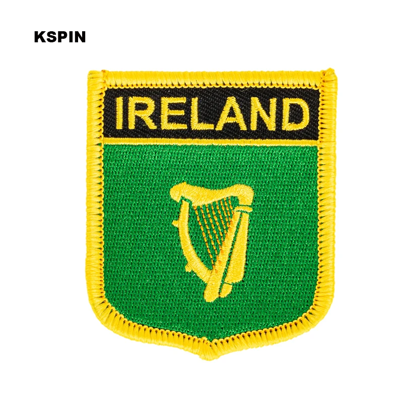 

Ireland 5 Flag Shield Shape Iron on Embroidery Patches Saw on Transfer Patches Sewing Applications for Clothes Back Pac