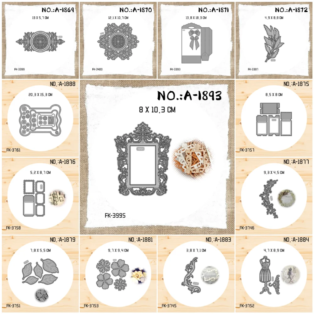 Фото AG(1869-1893) 2024 Новые металлические вырубные ножи для декорирования скрапбукинга, новинка 2024 года №2