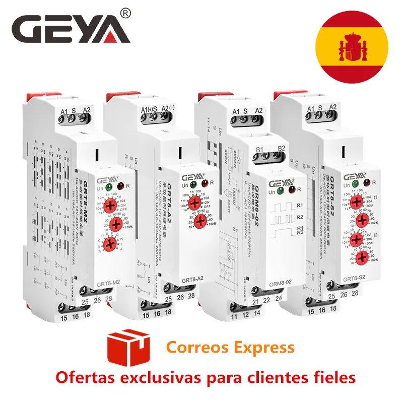 

GEYA Delay on Delay off Time Relay Latching Relay Cycle Relay Spain Promotion AC230V OR AC/DC12-240V