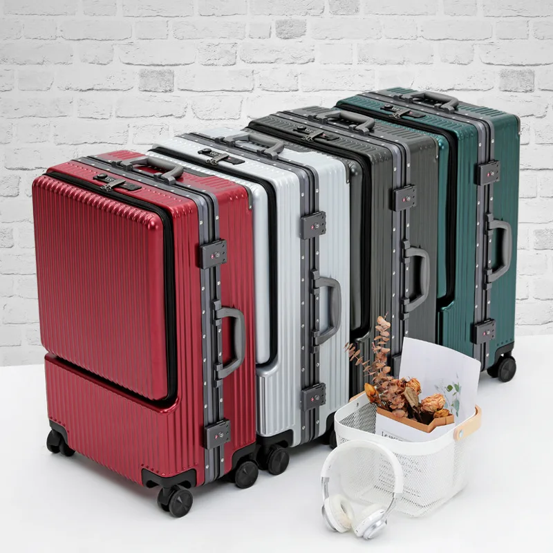 Aluminum frame Travel suitcases Universal wheel Trolley PC Box trolley luggage bag Men's business 20 inches carry ons Luggage