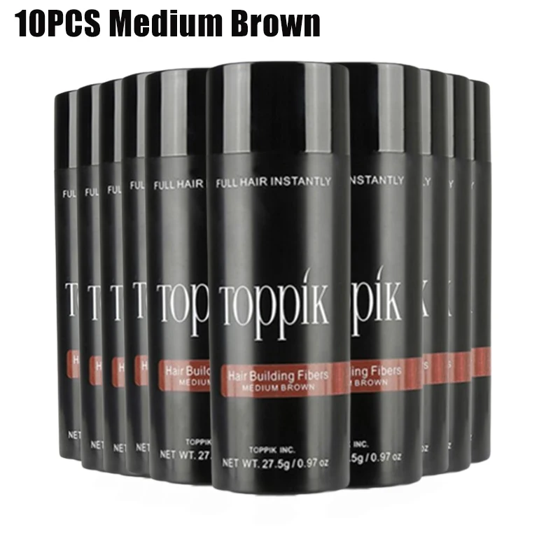 

10PCS Toppik 27.5g Hair Building Fiber Natural Keratin Styling Powder Anti Bald Cover Hair Line Optimizer Dense Growth Products
