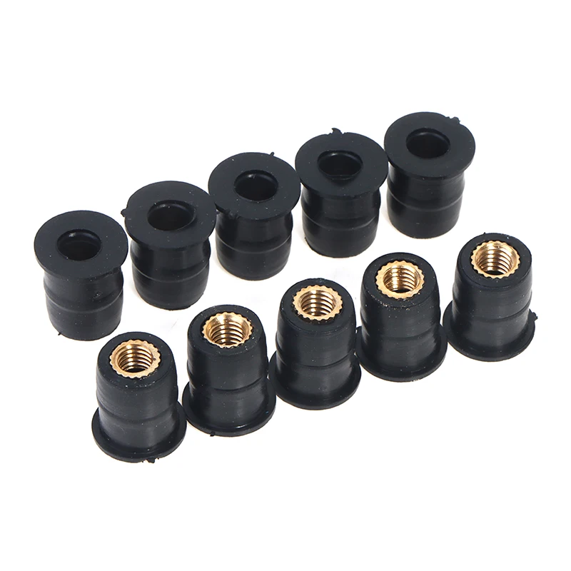 

10 PCS Motorcycle M5 Rubber Well Nuts Blind Fastener Windscreen Fastener Windshield Fairing Cowl Riding Accessorie Fastener Good