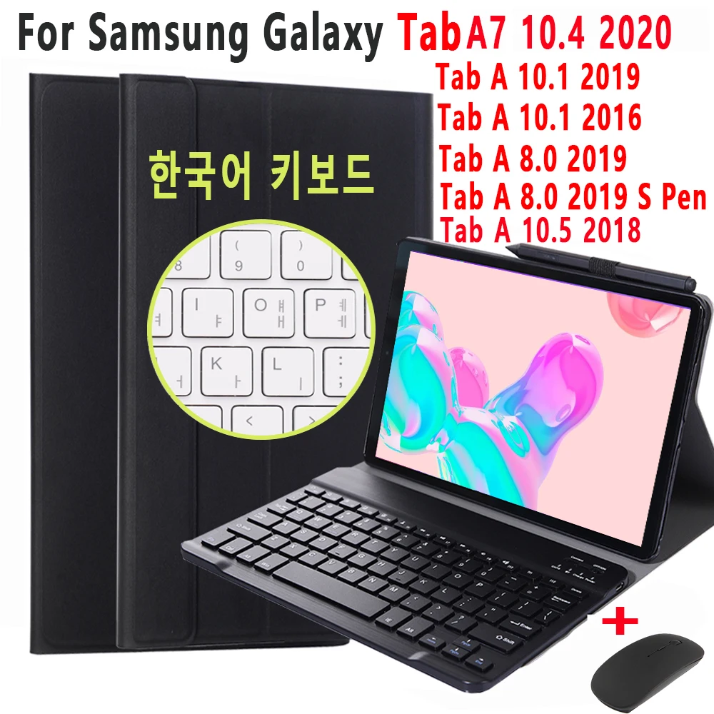 

Для Samsung Galaxy Tab A7 10,4 8,0 2019 10,1 A6 2016 10,5 T500 T290 P200 P205 T510 T590 T580 Корейская Клавиатура чехол мышь