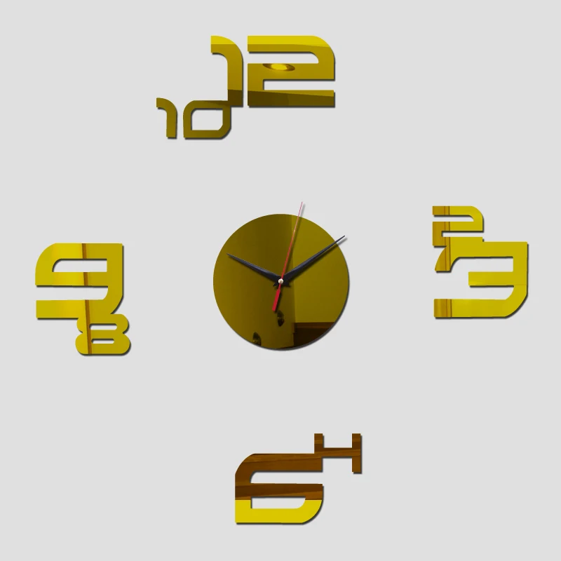 

New Arrival DIY Digital Numbers Wall Clock Acrylic Mirror Surface 3D Stickers Modern Design Watch Living Room Home Decoraion
