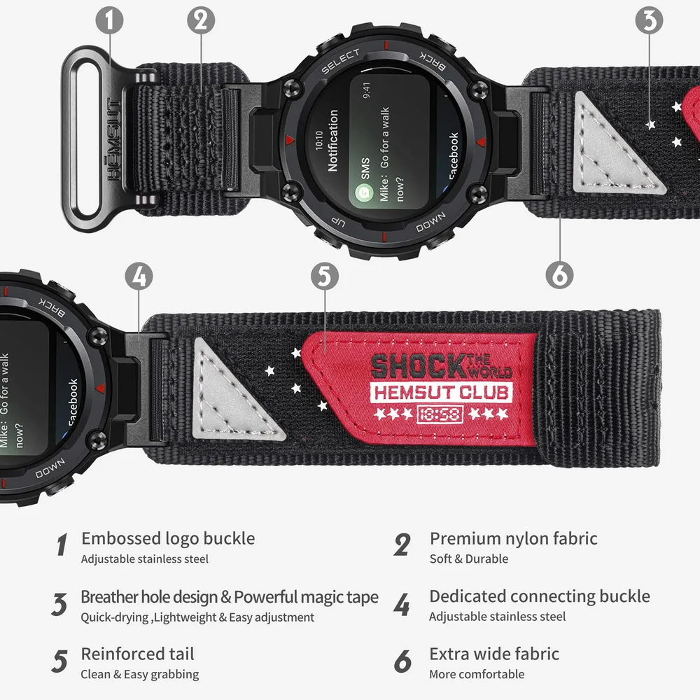 Фото Ремешок HEMSUT для Amazfit T-Rex1 2 pro, нейлоновый модный спортивный сменный браслет на запястье, четыре сезона №4
