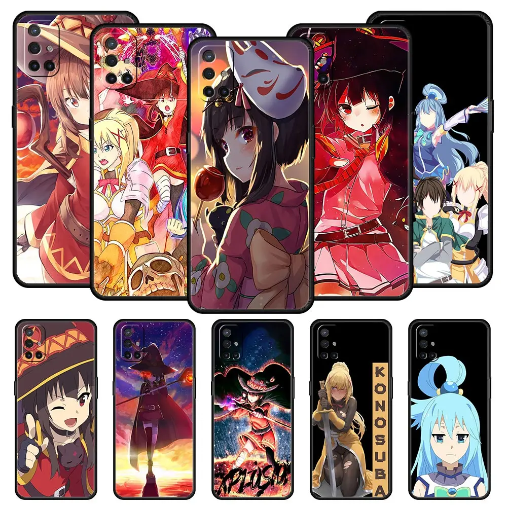 

Phone Case For OnePlus 10 9 Pro 9T 9R 9RT 8T 8 7 6T 7T Nord 2 CE 5G N200 N10 N100 Soft Cover Kono Subarashii Aqua Anime KonoSuba