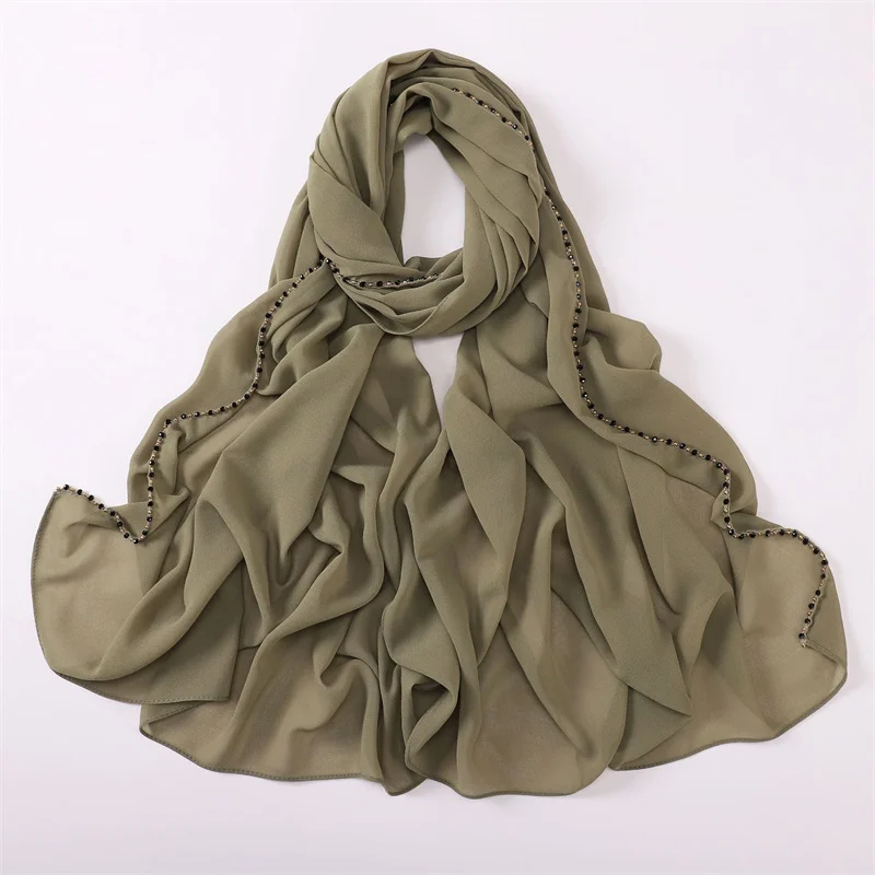 Простая золотая шаровая жемчужная цепочка пузырьковый шифон мгновенные шали