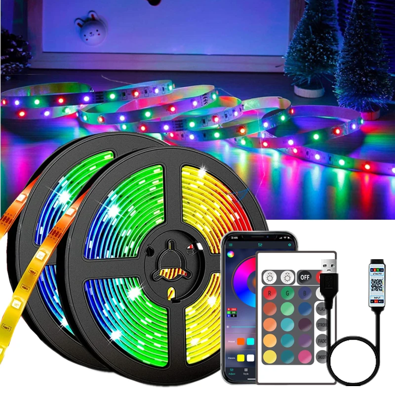 

1M-7.5M LED Strip Light RGB 2835 USB Bluetooth DIY Smart Flexible Diode Suitable For Room kitchen Party Decor Luces Holiday Gift