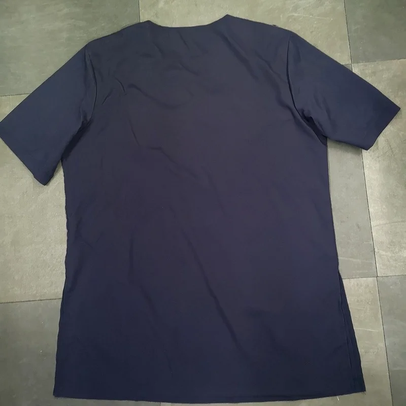 Islam Men's Clothing Abaya Mid-length Short Sleeve Color Print T-shirt African Male Loose Casual Dashiki Shirts Muslim Man Tops