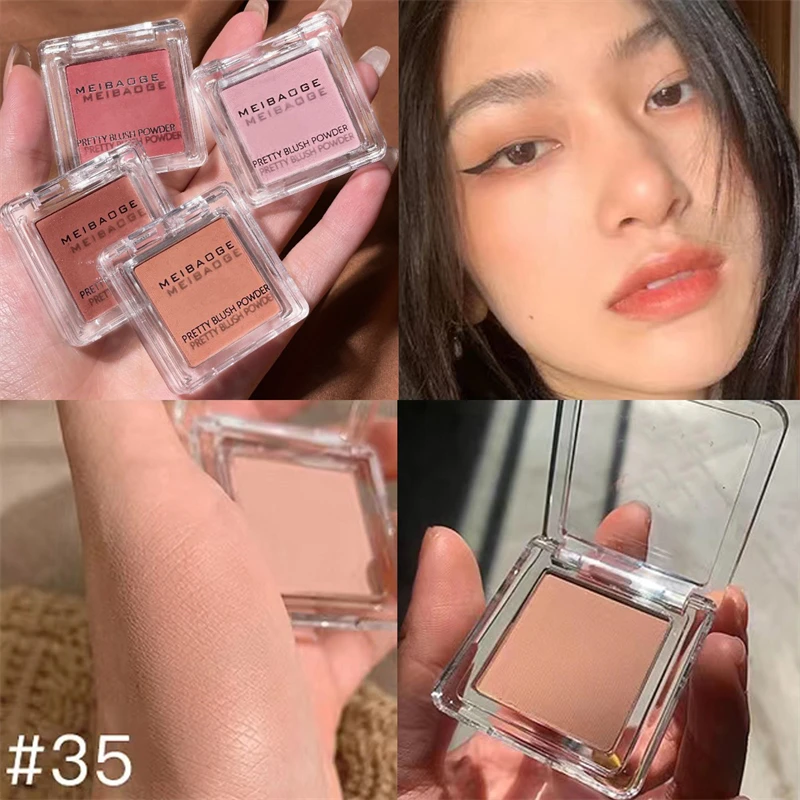 

Matte Blush Palette Pearly Shiny Eyeshadow Peach Red Face Makeup Palette Female Cheek Tint Waterproof Blusher Cosmetics