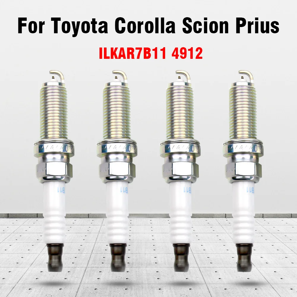 4pcs Laser Iridium Spark Plug ILKAR7B11 4912 fit for Toyota AURIS AVENSIS COROLLA Prius RAV4 Yaris VERSO Lexus CT 200h - купить по