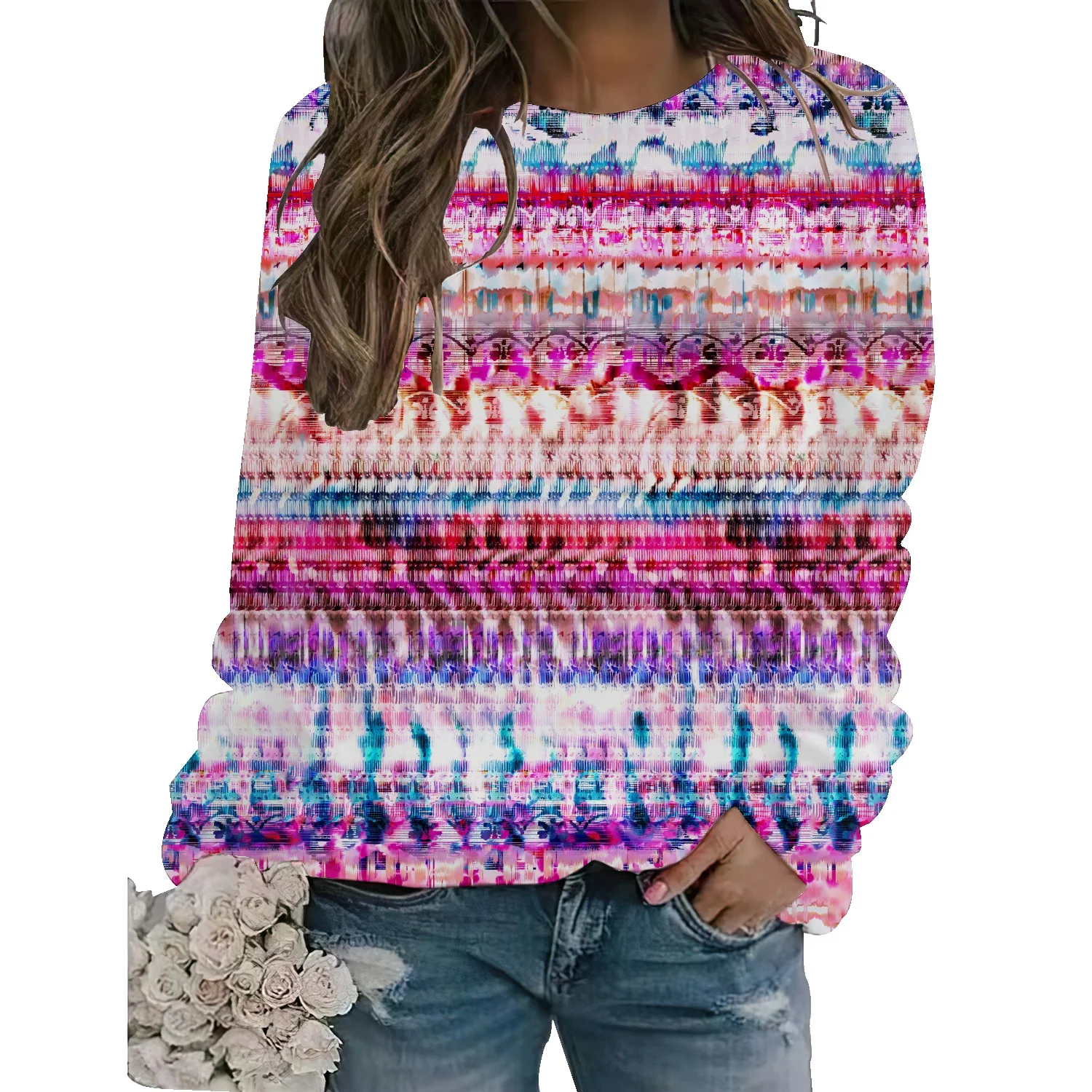 

Утепленный свитер с завязкой, женский свободный зимний трендовый пуловер с длинным рукавом, универсальный парный пуловер с круглым вырезом