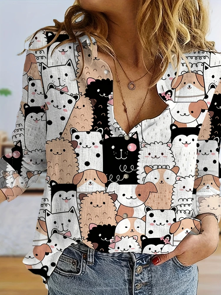 Женская рубашка 2024 уличный воротник женская с длинными рукавами Модный