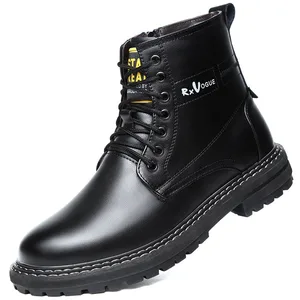 Мужские ботинки до щиколотки, осень 2020, британская ветровка, натуральная кожа, толстая искусственная кожа, мотоциклетные ботинки Martin