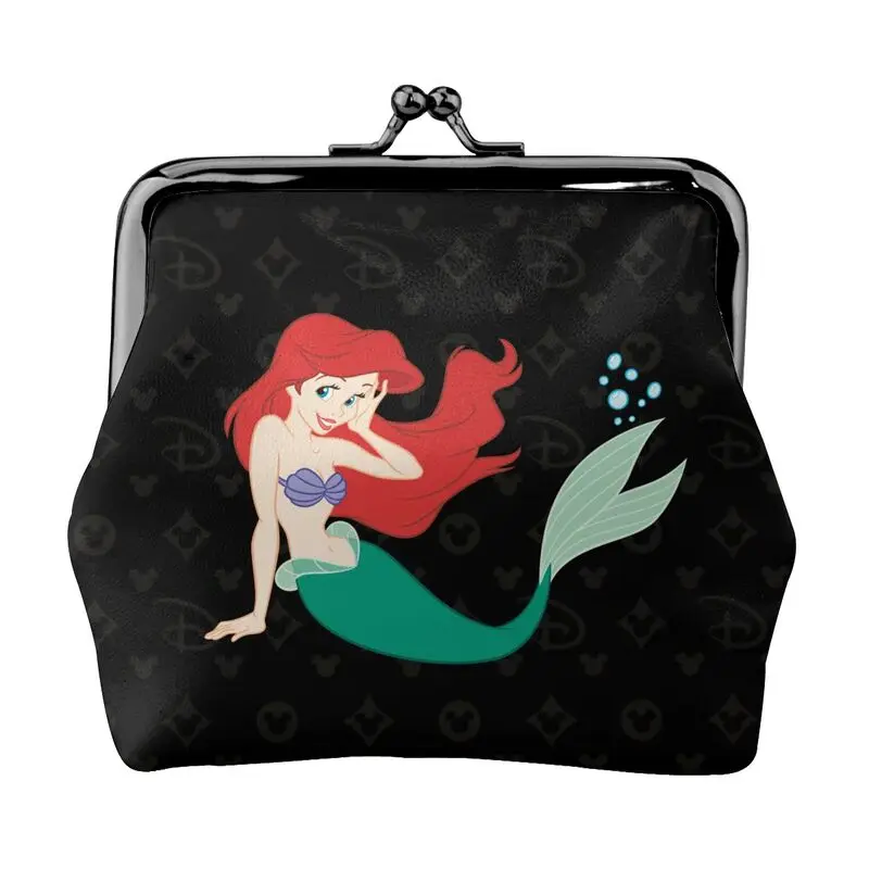 

Disney Brand Bag New Woman Cartoon Print Leather Kiss Lock Coin Purse Design Short Wallet High Quality Girl Clutch Card Holder