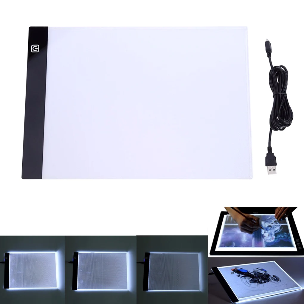 

Luminous Light Board A4 Drawing Pad Kit Painting Copy Board USB Tools Adjustable For Children Educational New Year Gifts 7PCS