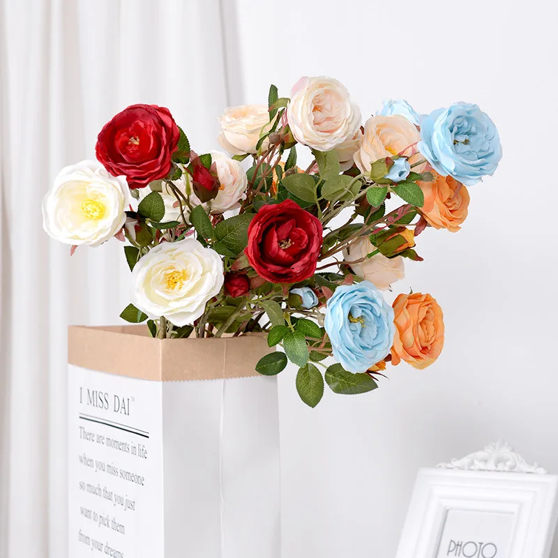 

Small Bouquet Rose Camellia Artificial Flower Home Hotel Wedding Decoration Flower Artificial Flower Wedding Table Decoration