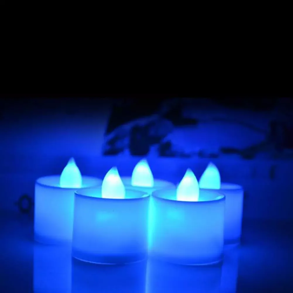 

Battery Operated Led Candle Flameless Flickering Fake Candle Multicolor Color Lamp Birthday Party Tealights
