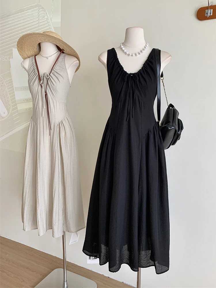 Женское винтажное платье макси без рукавов однотонное в стиле 1920-х годов с