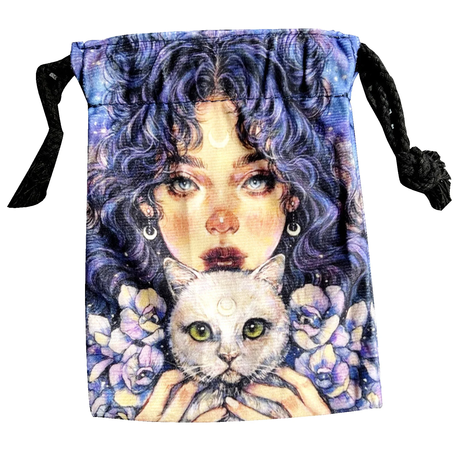 

13x18cm Mystery Girl Velvet Tarot Card Storage Bag Board Game Mini Drawstring Bag For Tarot Enthusiasts Pouch Travel Gift Bag