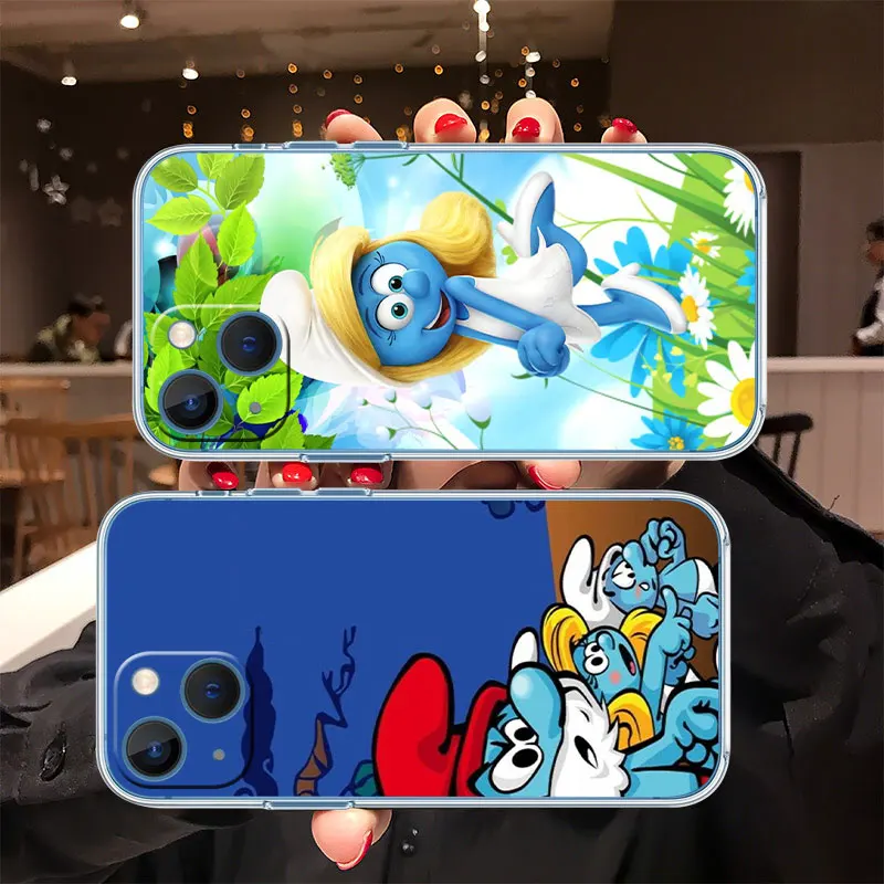 S-Smurfs Cartoon Case for Moto G200 G71 G60S G60 G52 G51 G50 G42 G41 G8 G9 G10 G20 G22 G23 G30 G32 Play Plus Power
