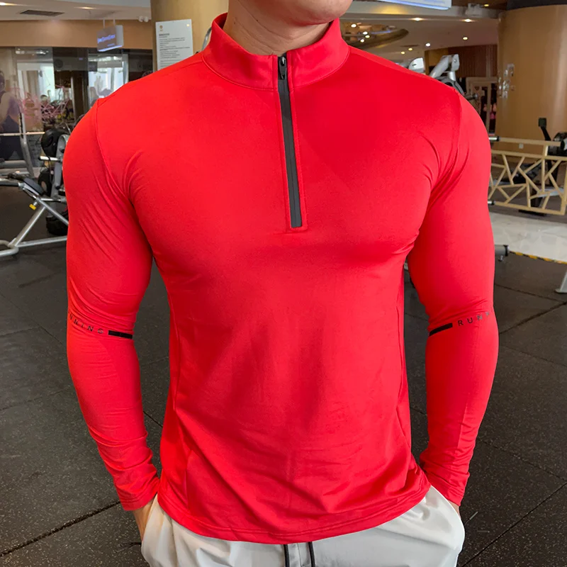 High Quality Quick Dry Men Running T Shirt Fitness Shirt Training Exercise Clothes Gym Sport Shirt Tops Lightweight Long Sleeve