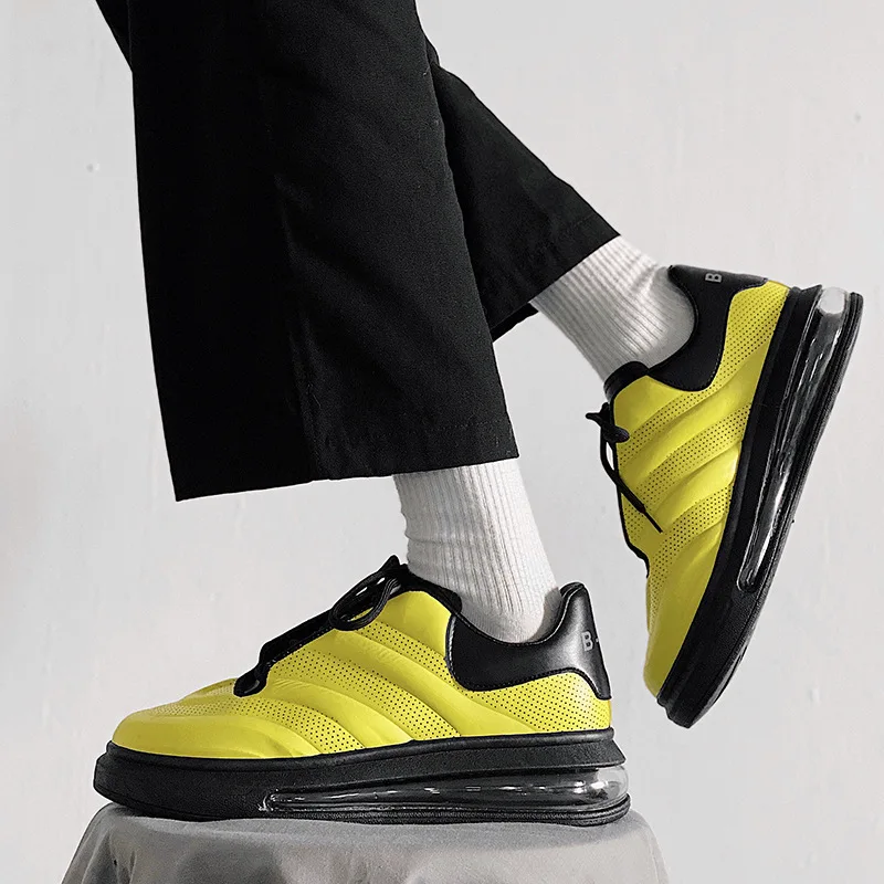 

2022 Spring And Autumn New White Sneakers Men's Casual Shoes Comfortable Lace-up Air Cushion Shoes All-match Fashion Men's Shoes