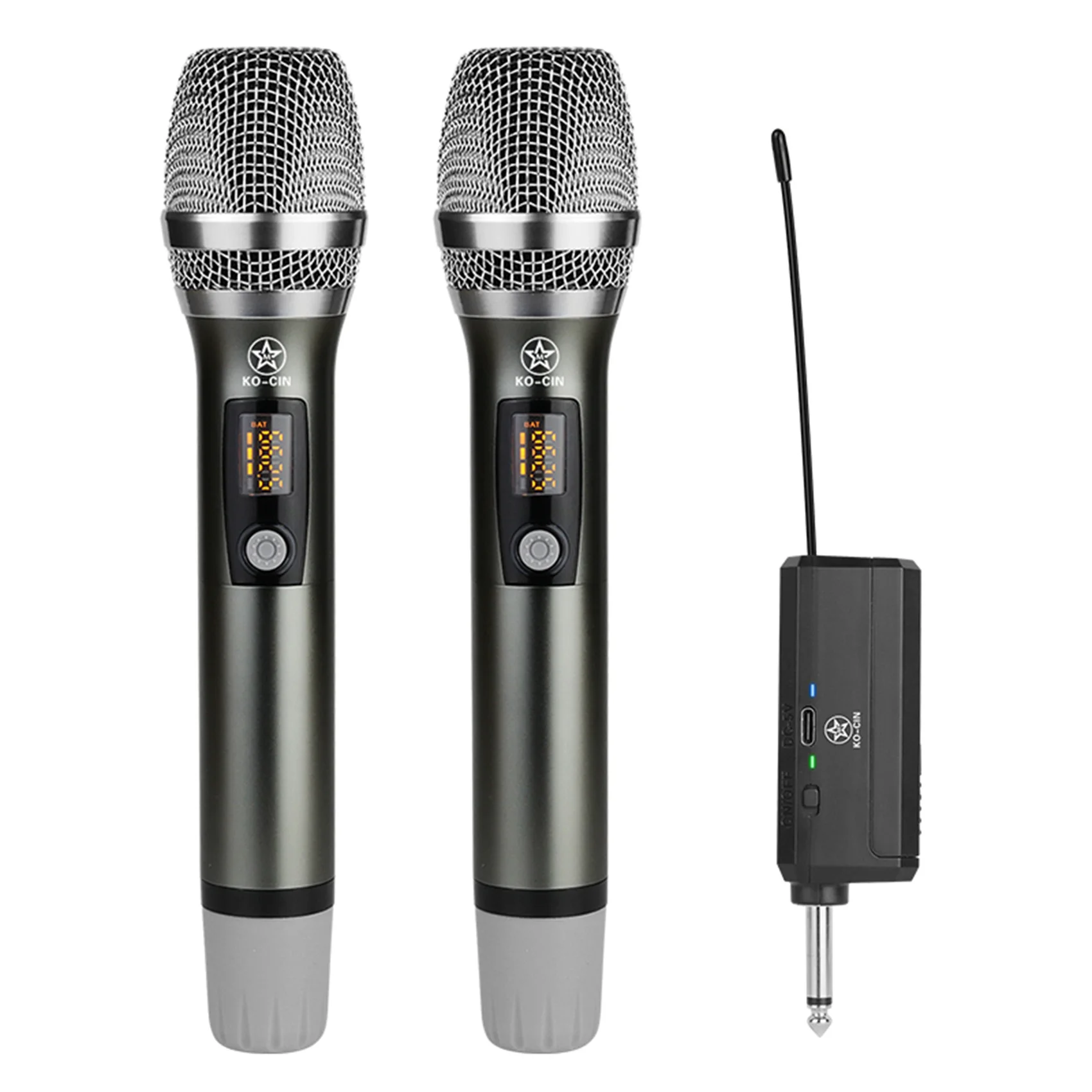 

Universal Wireless Microphone 1 Drag 2 Handheld Microphone U-Segment FM Microphone for Outdoor Karaoke Stage Show