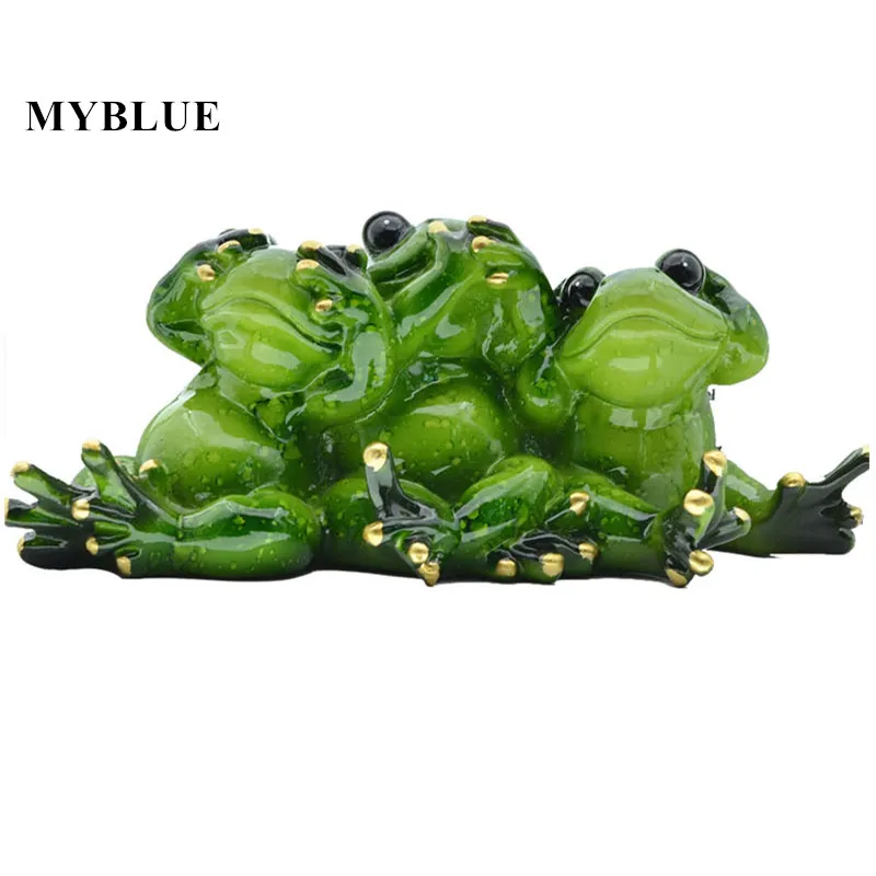 

Home Decor Resin Frog Figurine Miniature MYBLUE Kawaii Don't Talk Don't Listen Don't Look Fairy Garden Nordic