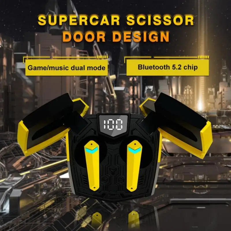 

New TWS Wireless Game Earphones Digital Display Low-latency In-ear Noise-reduction Headphones E-Sports Earbud With Mic