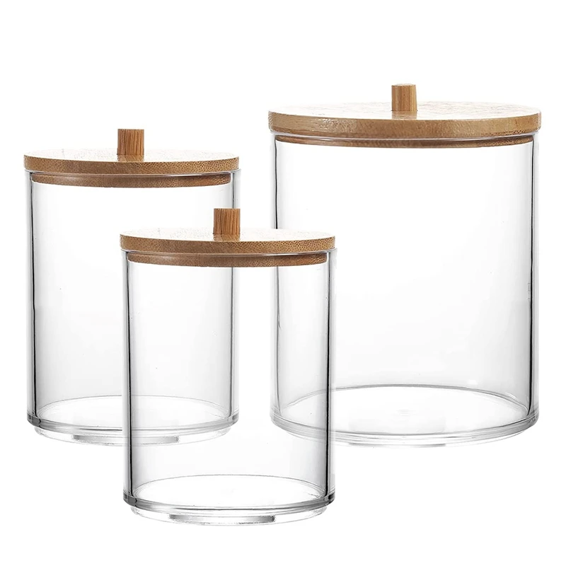 

Qtip Holder Dispenser For Cotton Ball Holder,Apothecary Jars For Bathroom Canister Storage Organizer And Vanity Makeup