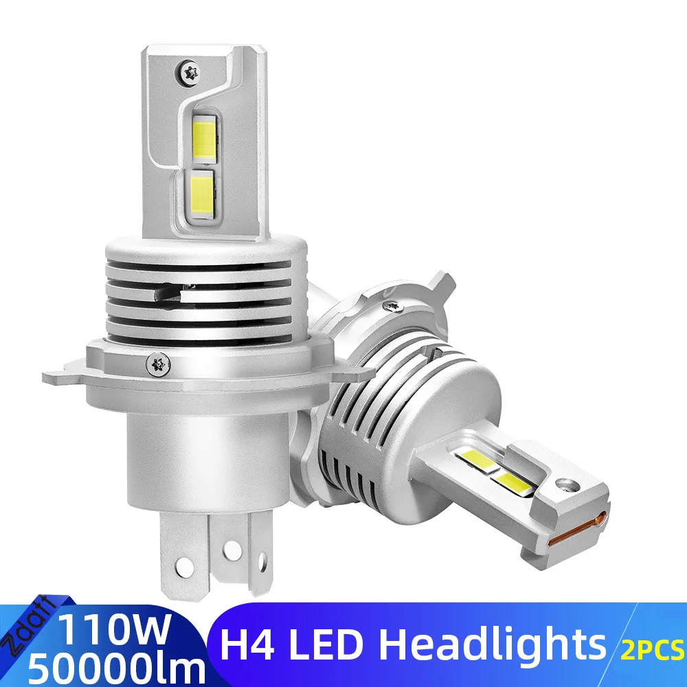 

Zdatt 2 шт. Canbus лампы h4 светодиодные Turbo Led 110 Вт Высокая мощность HB2 9003 лампы дальнего и ближнего света 6000 лм CSP светодиодный H4 супер яркий K 12 В