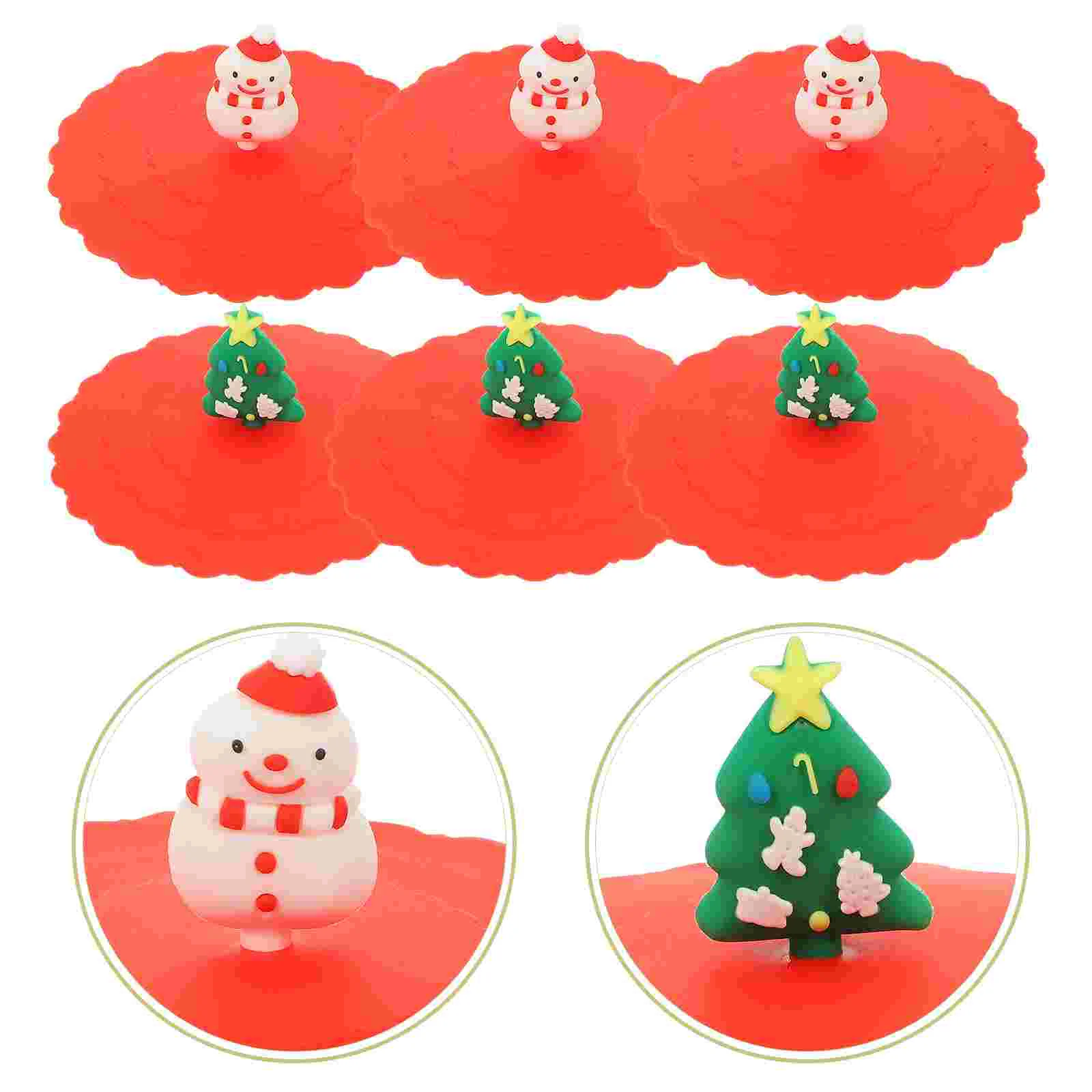 

Cup Lids Mug Lid Silicone Cover Christmas Covers Coffee Drink Teasealing Proofsupplies Heat Hot Airtight Reusable Drinking