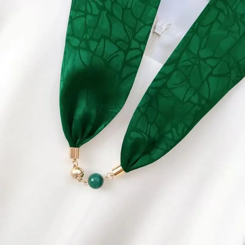 Элегантный шелковый шарф с магнитной застежкой в китайском стиле женское летнее