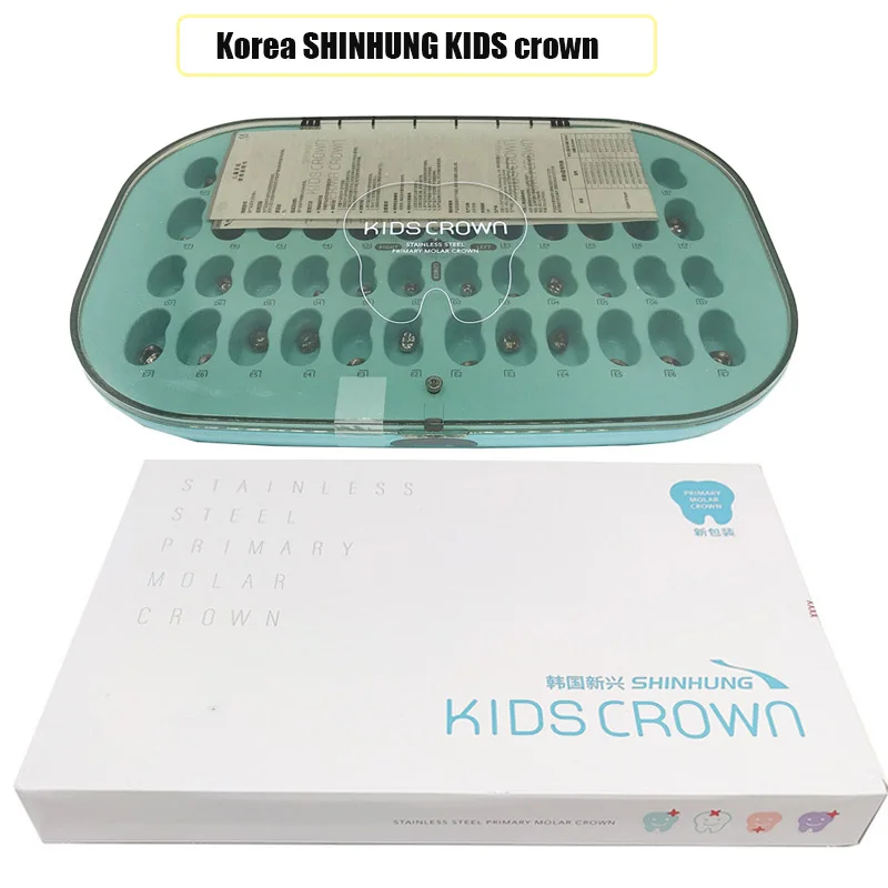 

Korea 1 BOX 48 Pcs Dental Preformed Kid Primary Molar Crown Stainless Steel Temporary Crowns Dental Laboratory Tools