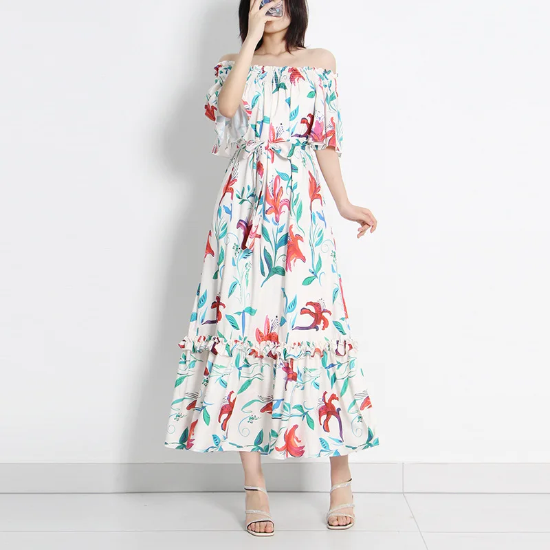 

Elegant Dresses For Women 2022 Summer Female Luxury Designer Festival Clothing High Quality Fashion Brand Birthday Party Outfits