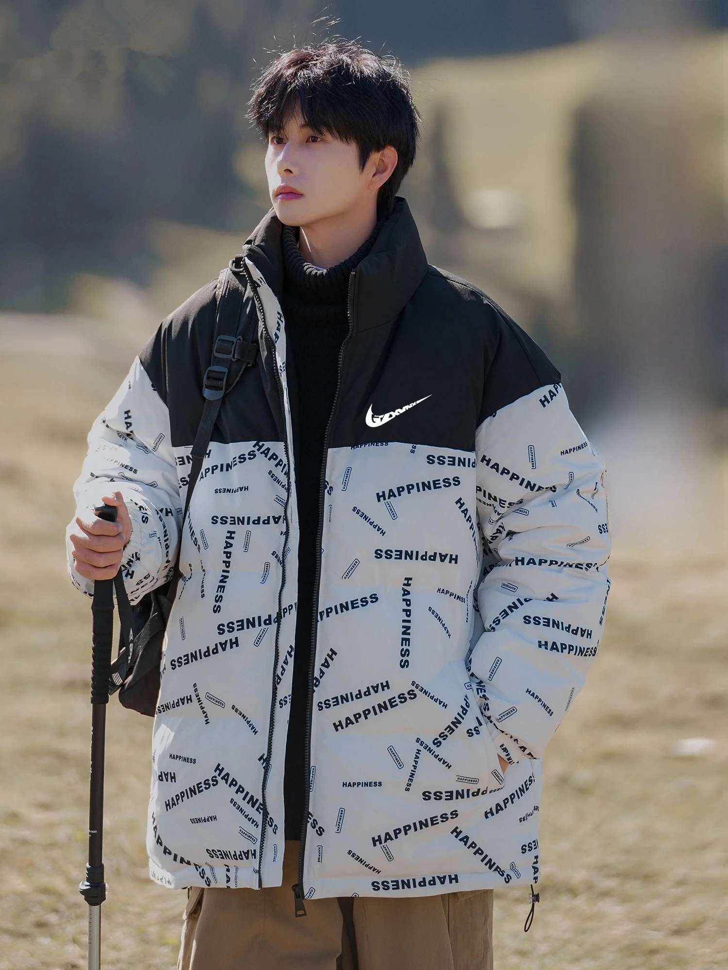 NK Brand Cotton-Padded Coat Men's Winter coat Casual Loose Down jacket Thick Warm Youth down Fashion