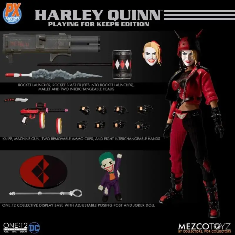 

В наличии оригинальный Mezco ONE:12 DC Harley Quinn PX аниме Коллекционные фигурки модели игрушки подарки для детей