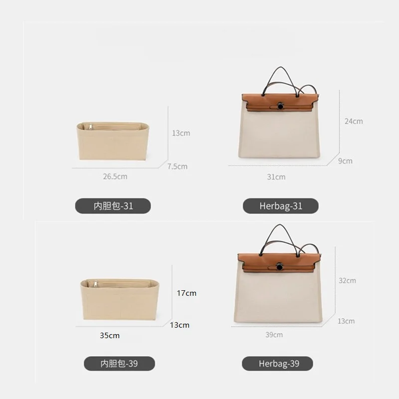 Фото Органайзер для косметички Hermes Herbag 31 39, вкладыш для сумки №5