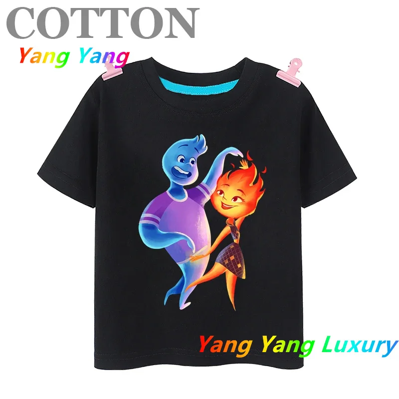 Повседневная хлопковая футболка унисекс с короткими рукавами для детей летняя