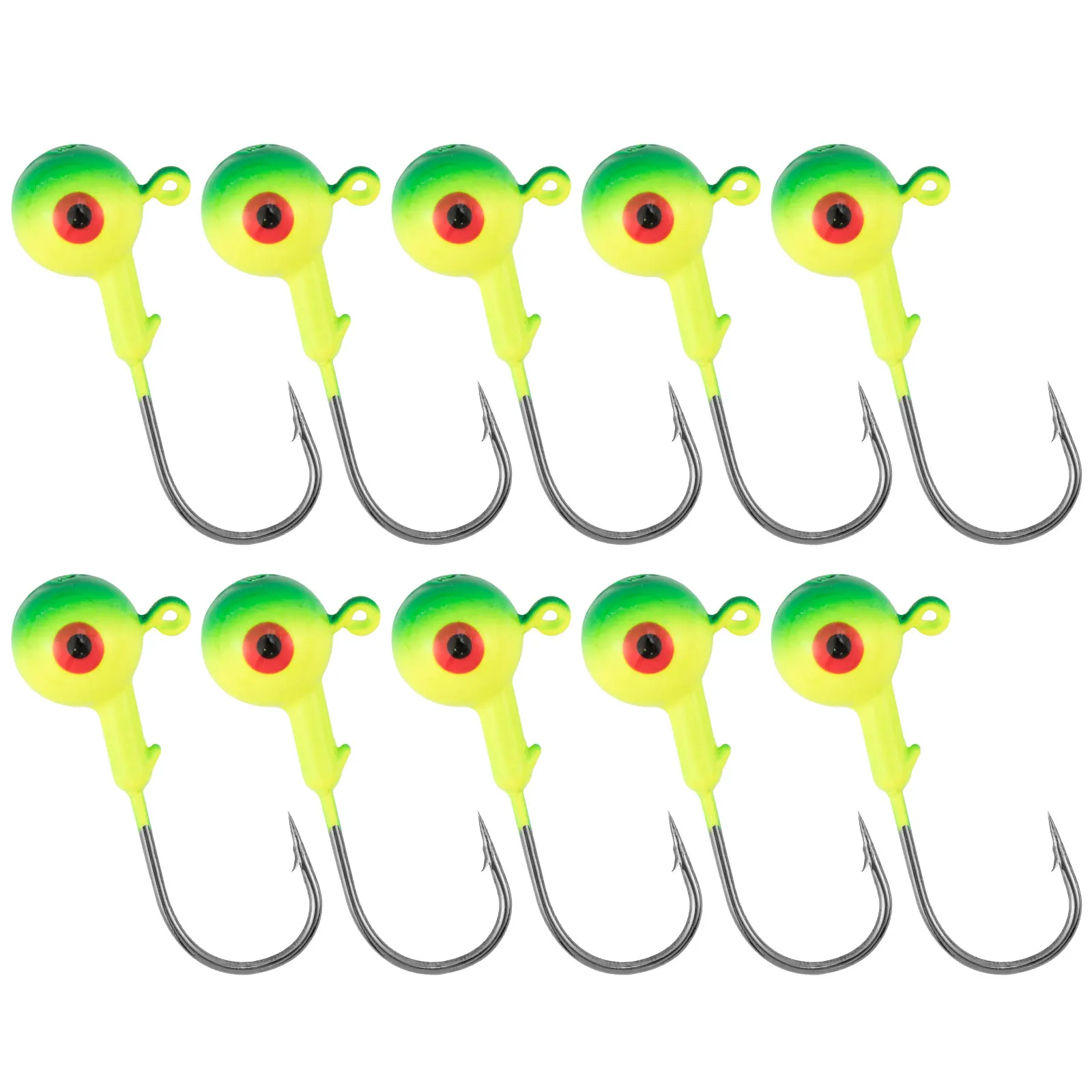 

10pcs Lead Jig Head Hook Fishing Lure Bait Tackle Painted for Soft Lure Worm Jig Crappie Trout Bass Pike Saltwater Freshwater