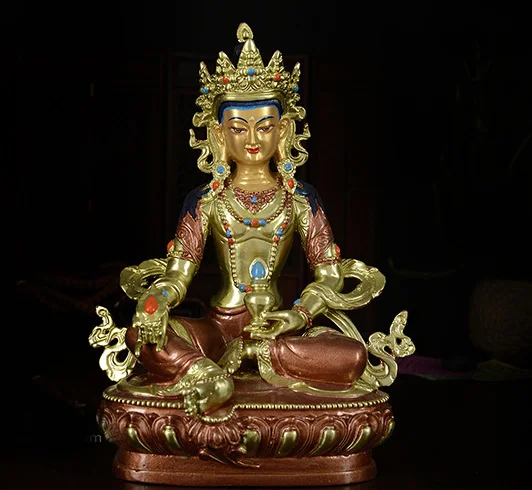 TOP GOOD HOME семейная защита-Тибетский буддизм позолота Ksitigarbha Bodhisattva Dizang pusa статуэтка