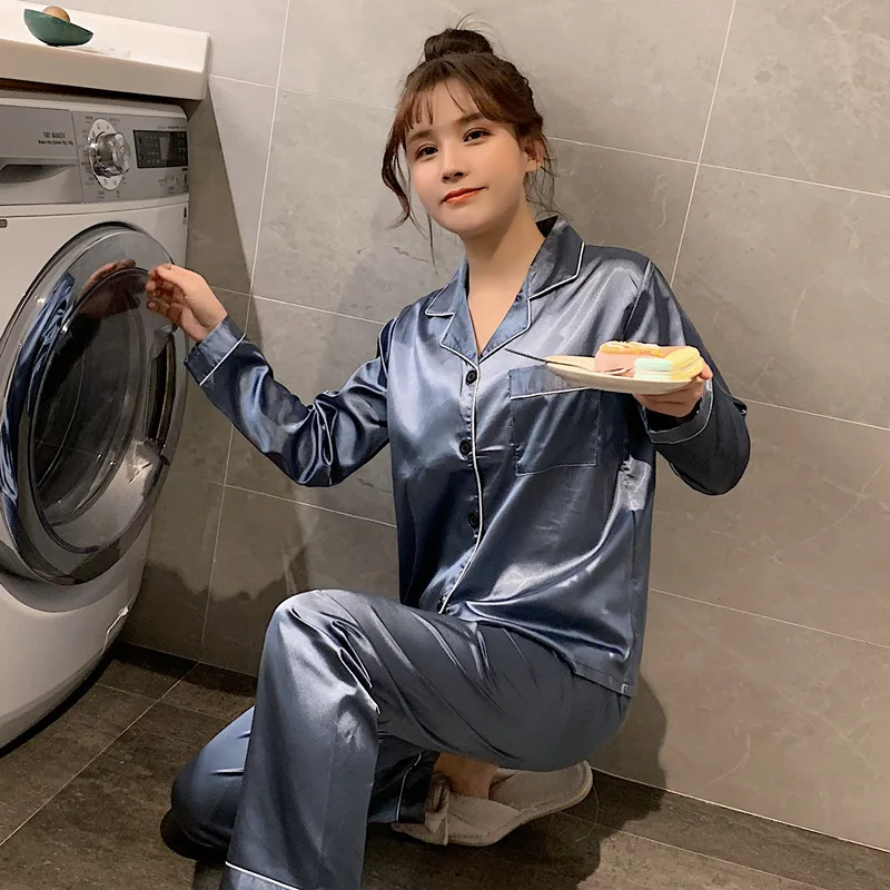 

Women 2 Pieces Home Suit 2022 New Long Sleeve Pajama Sets Casual Loose Soft Sleepwear Loungewear Student Pjs Korean Style M-5XL